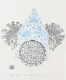 Ștefan Câlția, Casa albastră (II), 2021, serigrafie la două culori