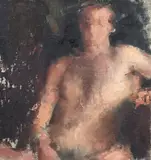 Victor Man, Nud, 2001, ulei pe pânză lipită pe lemn