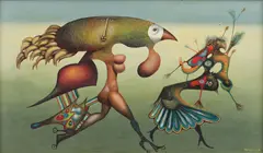 Virtutea păcatului by Jules Perahim, 1981, ulei pe pfl, sold Jul 2021