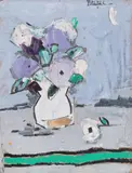 Natură statică de atelier by Constantin Piliuță, anii '60, ulei pe carton, sold Jul 2021