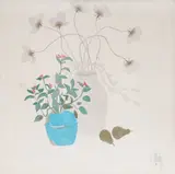 Flori în vas albastru by Constantin Piliuță, 1982, ulei pe pânză, sold Jul 2021