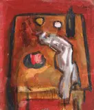 Corneliu Baba, Natură statică de atelier, 1962, ulei pe pânză lipită pe carton