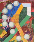 Paul Neagu, Fish (over Gate), 1978, ulei pe placaj