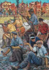 Paul Atanasiu, Insurecția armată, 1971, ulei pe pânză