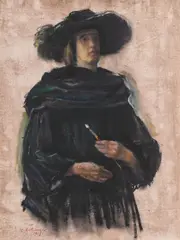 Cornel Antonescu, Pictorul, 1981, cerapastel pe hârtie lipită pe carton