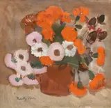 Ghiveci cu garoafe by Ion Popescu Negreni, ulei pe pânză, sold Jul 2021