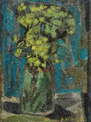 Flori de câmp by Alma Redlinger, ulei pe carton, offered Jul 2021