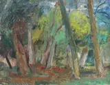 András Szécsi, Pădure, 1966, ulei pe carton