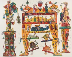 Ofrandă by Ștefan Pelmuș, 2016, ulei pe pânză, sold Jul 2021