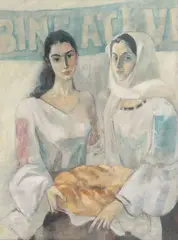 Diodor Dure, Bucuroși de oaspeți, 1970, ulei pe pânză