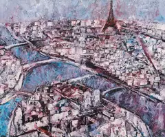 Paris by Harry Guttman, ulei pe pfl, sold Jul 2021