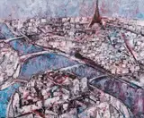 Paris by Harry Guttman, ulei pe pfl, sold Jul 2021