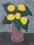 Flori în vas roșu by Ion Pacea, ulei pe pânză, offered Jul 2021