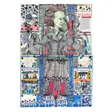 Sorin Tara, The Chemical Bitch (Elena Ceaușescu), 2011, tuș și markere pe hartă veche, deteriorată