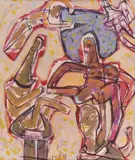Nistor Coita, Hommage a Rimbaud (Un Divertisment), 1999, guașă și tempera pe hârtie