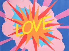 Cătălina Codreanu, LOVE (after Roy), 2021, acrilic pe pânză
