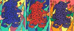 Jungle by Reg, acrilic și serigrafie pe pânză, offered Jul 2021