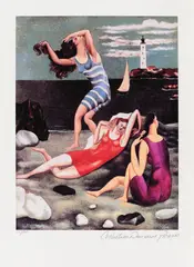 Pe plajă la Biaritz by Pablo Picasso, cromolitografie, sold Jun 2021