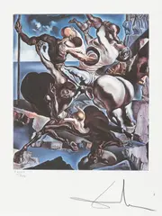 Familie de centauri marsupiali by Salvador Dalí, cromolitografie, sold Jun 2021