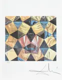 50 de picturi abstracte care de la doi metri se transformă în trei Lenini deghizați în chinezi și de la șase metri formează capul unui tigru regal by Salvador Dalí, cromolitografie, sold Jun 2021