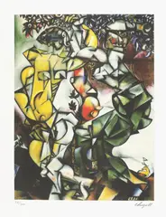 Adam și Eva by Marc Chagall, cromolitografie, sold Jun 2021