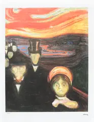 Anxietate by Edvard Munch, cromolitografie, sold Jun 2021