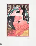 Alphonse Mucha, Țigaretele JOB, cromolitografie