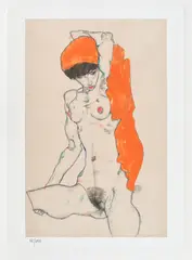 Erotism by Egon Schiele, cromolitografie, sold Jun 2021