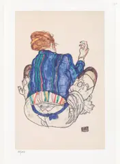 Așteptare by Egon Schiele, cromolitografie, sold Jun 2021