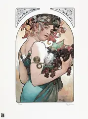 Toamna by Alphonse Mucha, cromolitografie, offered Jun 2021
