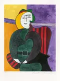 Fotoliul roșu by Pablo Picasso, cromolitografie, sold Jun 2021