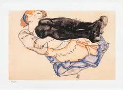 După cabaret by Egon Schiele, cromolitografie, sold Jun 2021