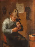 Manieră David Teniers cel Tânăr, Cizmarul, ulei pe pânză lipită pe lemn