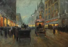 Rudolf Pleissner, Stradă din Londra, ulei pe pânză