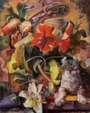 Mircea Maurice Novac, Weeko as a baroque figure, 2019, ulei pe pânză