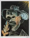 L'homme au cornet by Pablo Picasso, cromolitografie, sold May 2021