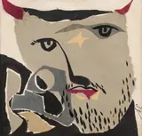 Mihu Vulcanescu, Faust, colaj și tuș pe carton