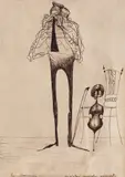 Jules Perahim, Înaintea marelui concert, pix pe hârtie