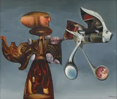Jules Perahim, Atitudinea potrivită este evoluția, 1970, ulei pe placaj