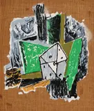Marcel Janco, Vert et Noir, dadalit pe pânză lipită pe carton