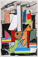 Architecture by Marcel Janco, colaj și litografie, sold May 2021