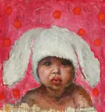 Tiberiu Chelaru, Portret de copil (Bombonica), ulei pe carton