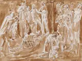 Grégoire Michonze, Viața socială, 1969, tuș și laviu pe hârtie