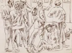 Grégoire Michonze, Fiecare cu ideea lui, 1969, peniță pe hârtie