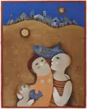 Familie by Samy Briss, cromolitografie, sold May 2021