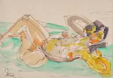 Marcel Janco, Femme, 1950, acuarelă pe hârtie