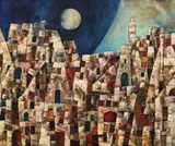 Orașul sfânt by Harry Guttman, ulei pe pfl, sold May 2021