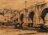Jean Cheller, Pod peste Tibru, tuș și laviu pe hârtie