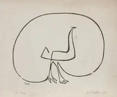 Păun by Geta Brătescu, 1964, litografie, sold Apr 2021