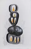 Jules Perahim, Ierarhie socială, 1972, guașă și acuarelă pe hârtie